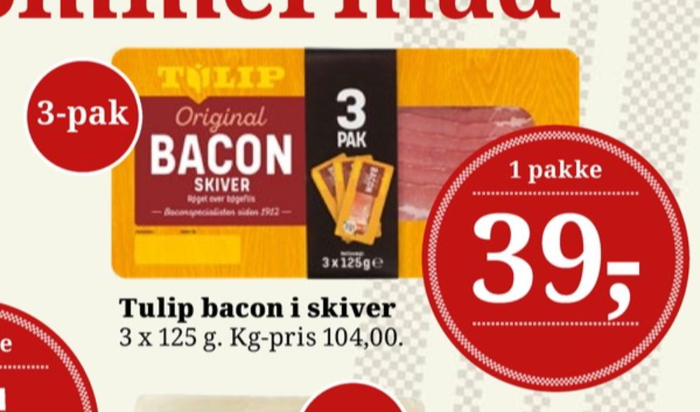 Tulip, Baconskiver 3 pk