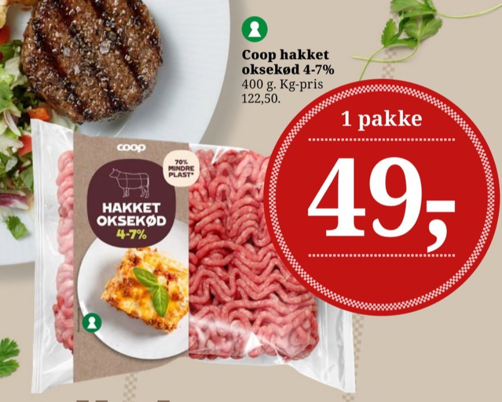 Coop, Hakket oksekød 8-12%