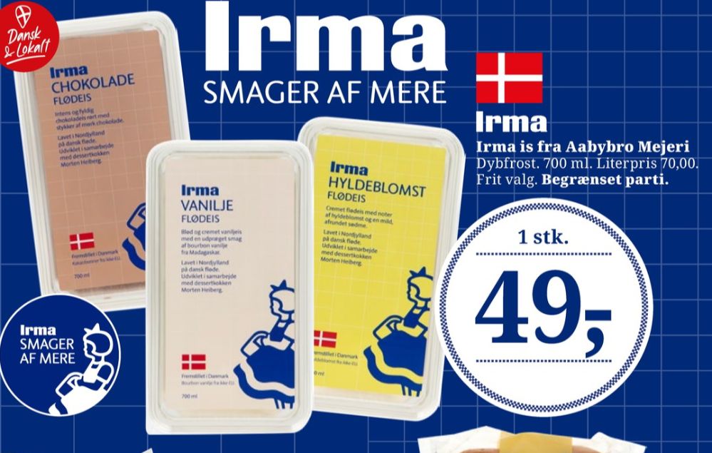 Irmas, Chokolade Flødeis