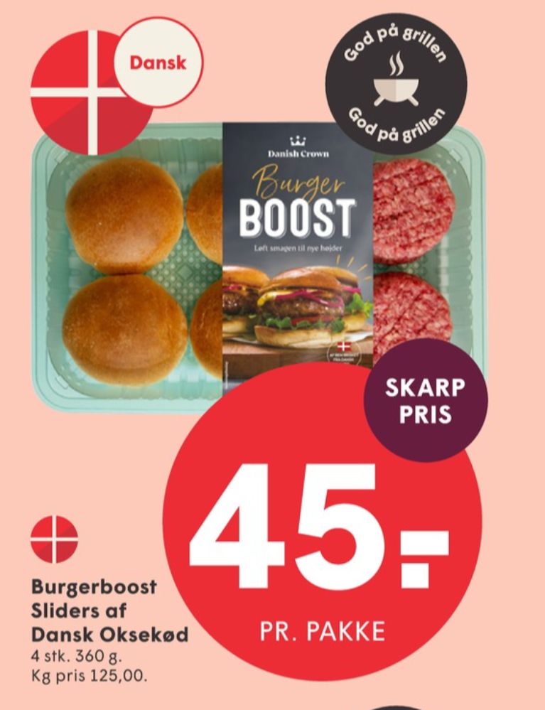 Danish Crown Burger Boost, Hakkebøffer Sliders