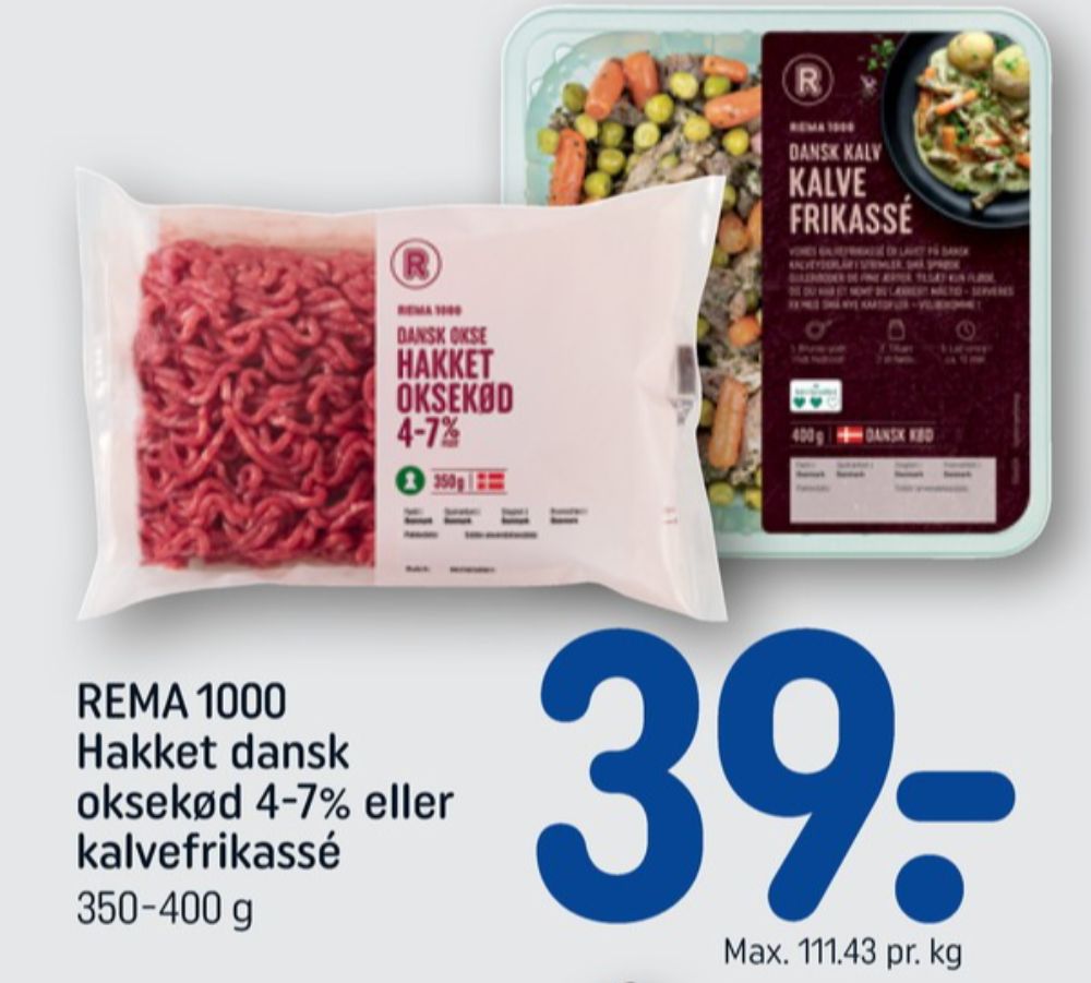 Rema 1000, Hakket oksekød 4-7%