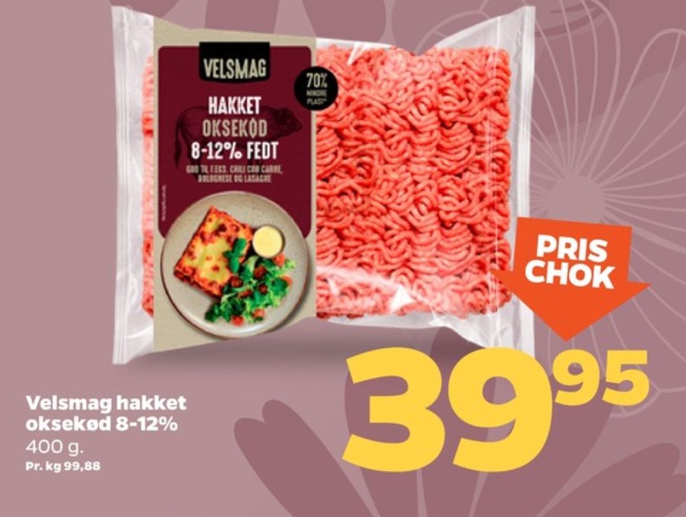 Velsmag, Hakket oksekød 8-12%