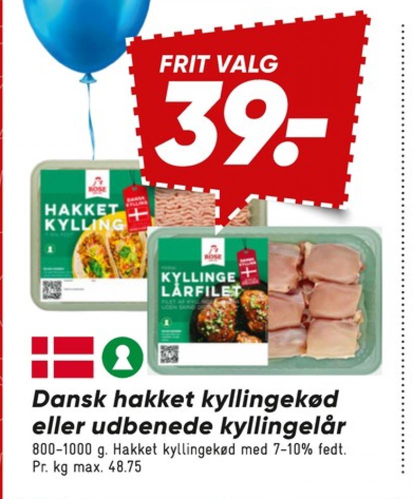 Rose, Hakket kylling 7-10%
