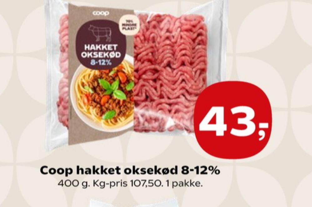 Coop, Hakket oksekød 8-12%