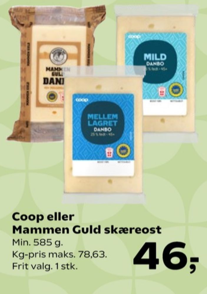 Coop, Skæreost Danbo Mellemlagret