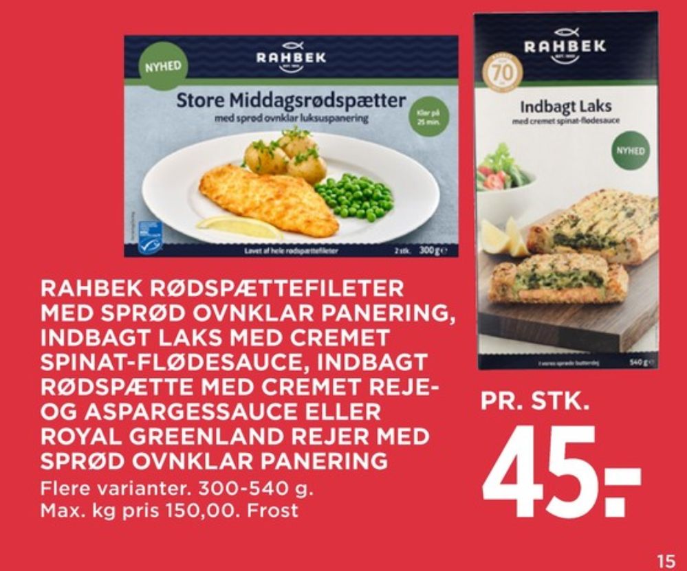Rahbek, Indbagt Rødspætte med Cremet reje- og aspargessauce