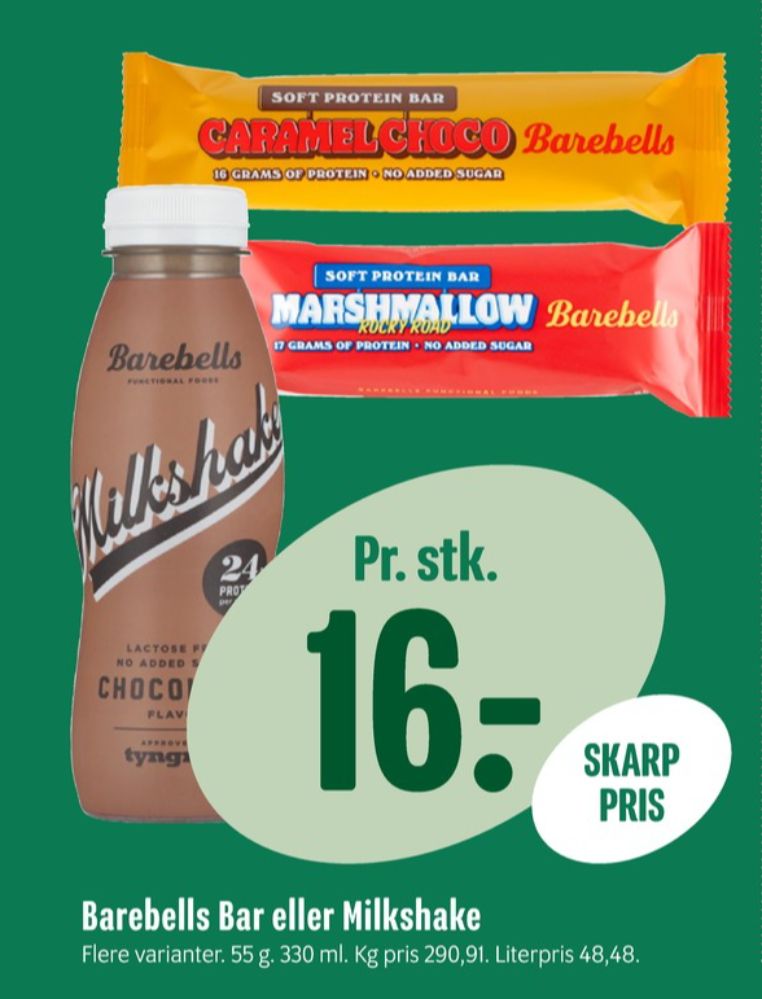 Barebells, Milkshake Chocolate