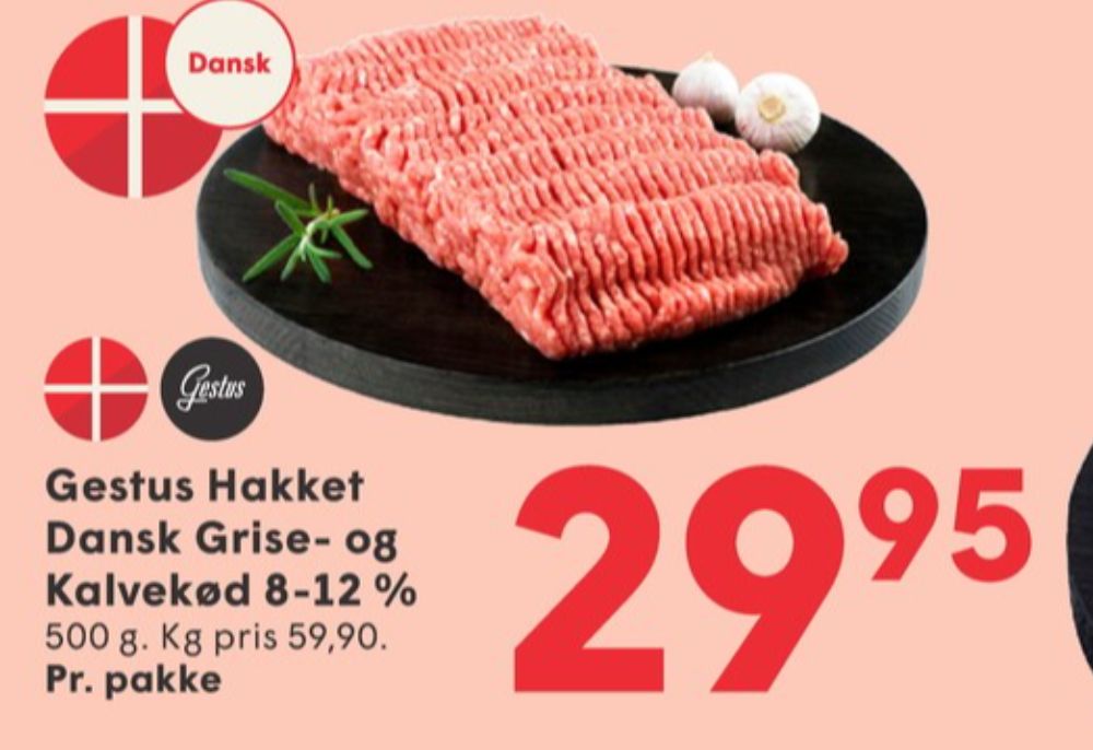 Gestus, Hakket kalv og grisekød 8-12%