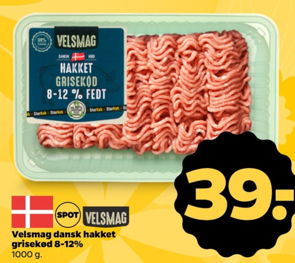 Velsmag, Hakket grisekød 8-12%