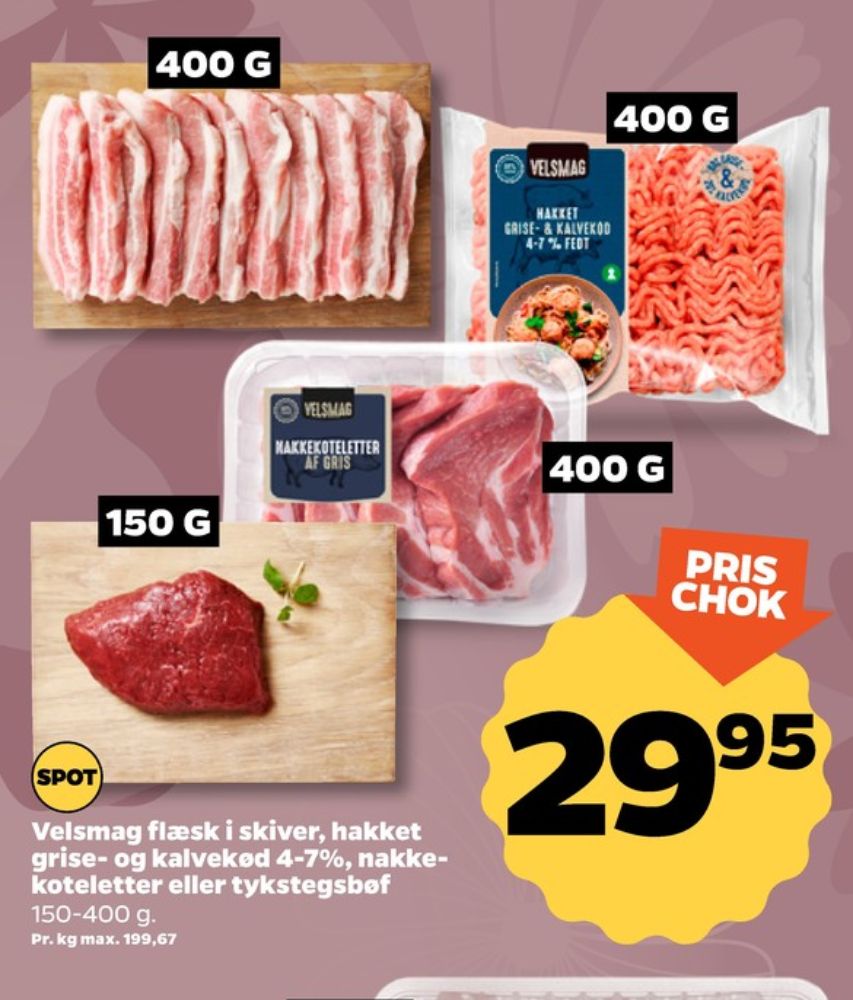 Velsmag, Hakket kalv og grisekød 4-7%