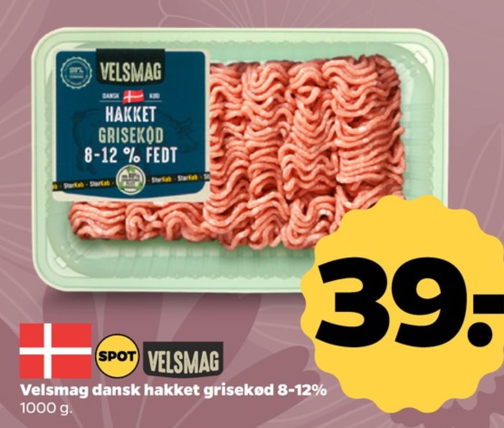 Velsmag, Hakket grisekød 8-12%
