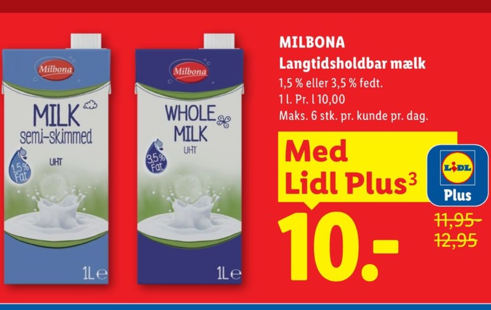 Milbona, Langtidsholdbar mælk skimmed