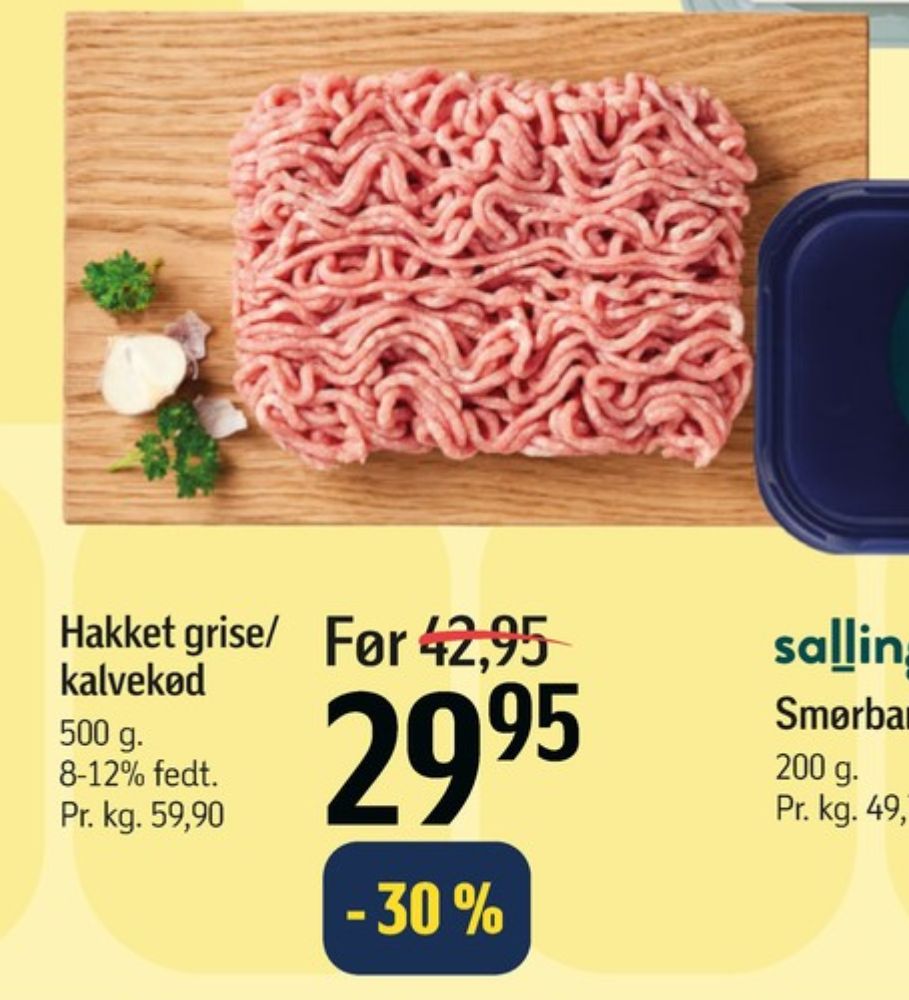 Hakket kalv og grisekød 8-12%