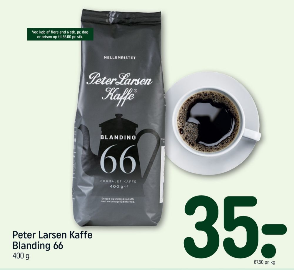 Peter Larsen Blanding 66, Kaffe Formalet