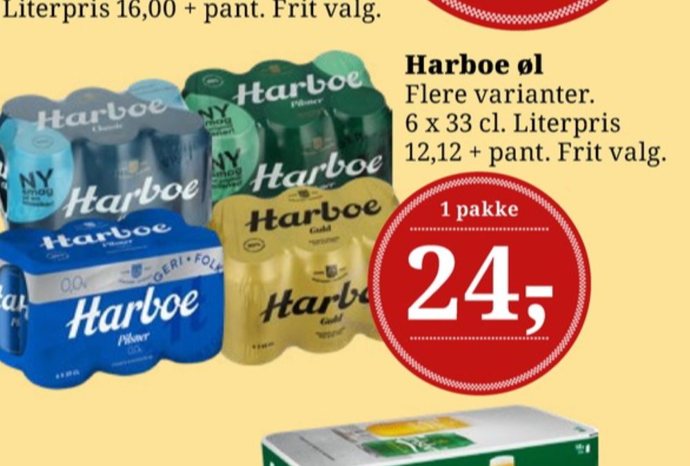 Harboe Pilsner 0,0%, Øl - Alkoholfri 6 pk.