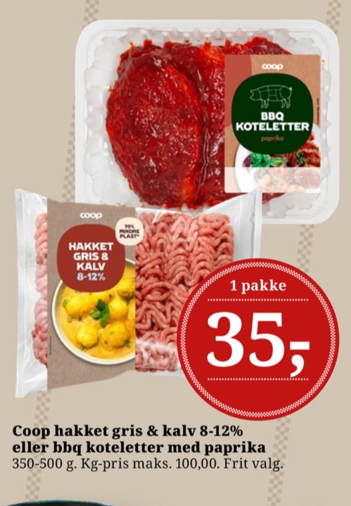 Coop, Hakket kalv og grisekød 8-12%