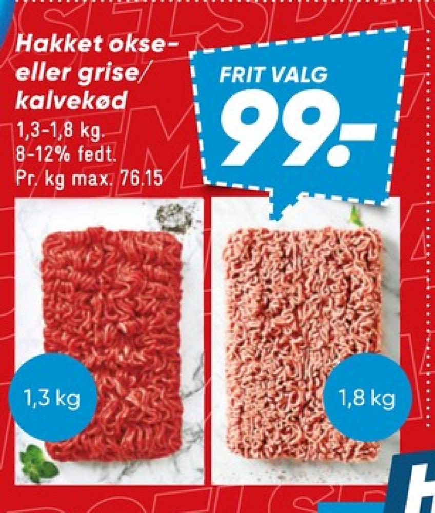 Hakket oksekød 8-12%