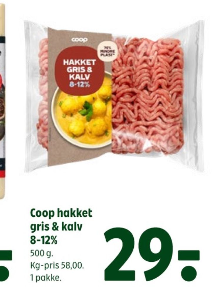Coop, Hakket kalv og grisekød 8-12%