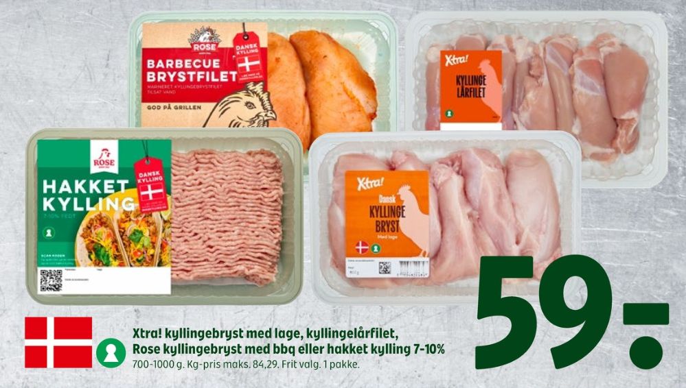 Rose, Hakket kylling 7-10%