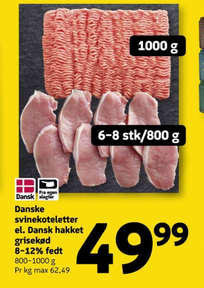 Hakket grisekød 8-12%