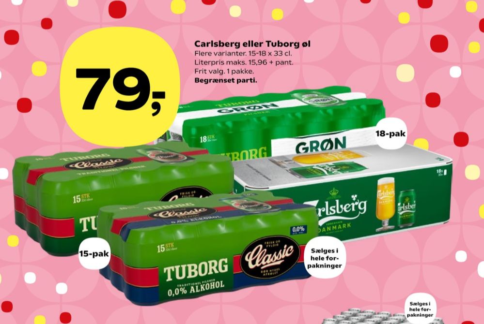 Tuborg Classic 0,0, Øl - Alkoholfri 15 pk.