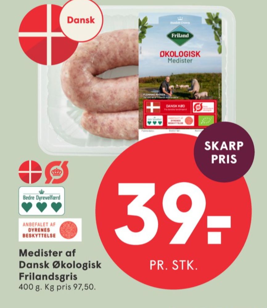 FRILAND Frilandsgris, Medister