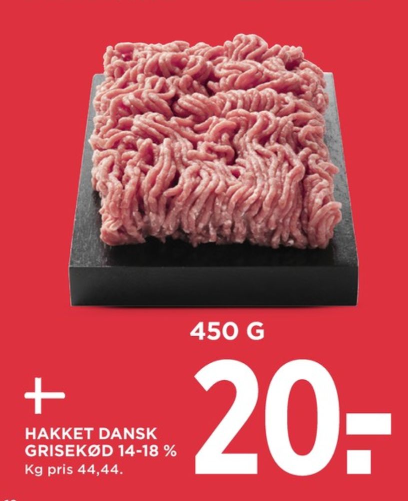 Gestus, Hakket grisekød 14-18%