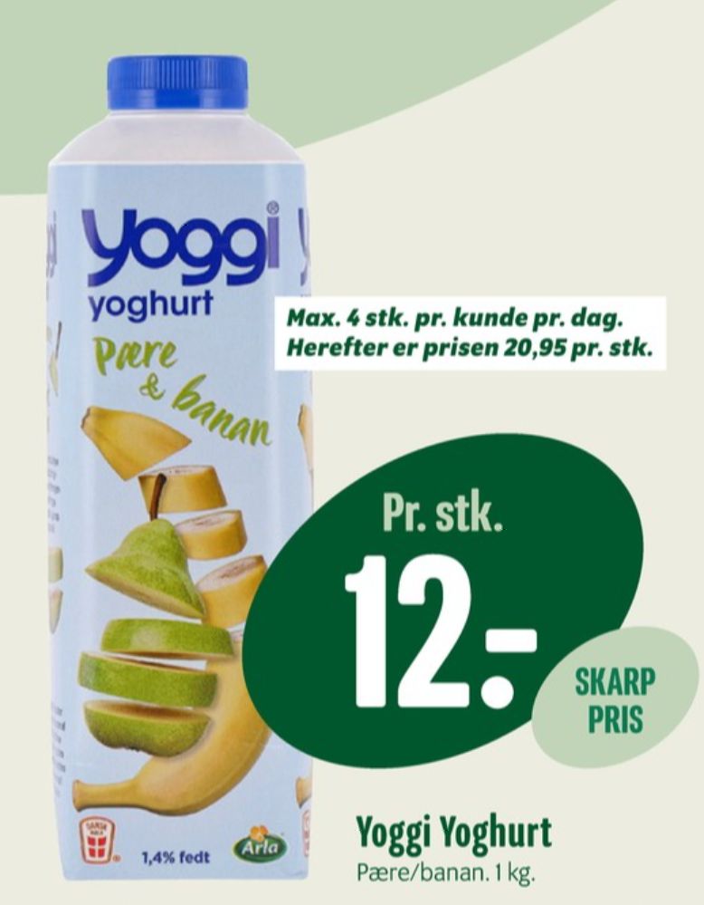 Yoggi, Pære & Banan Yoghurt 