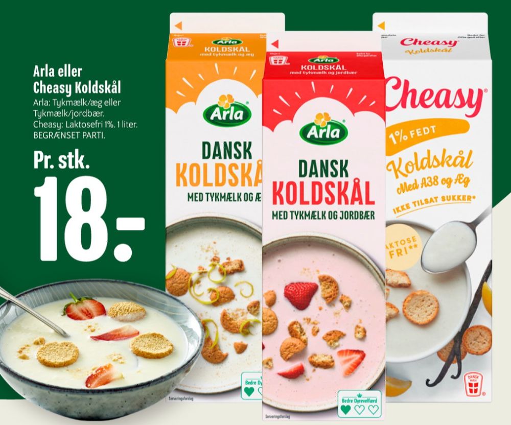 Arla, Koldskål Tykmælk & Jordbær