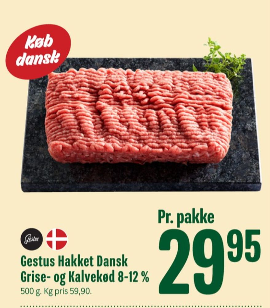 Hakket kalv og grisekød 8-12%