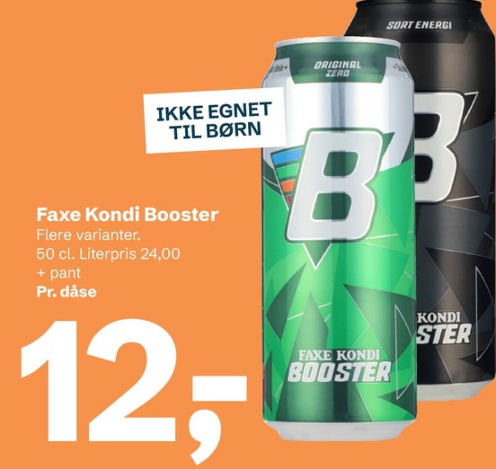 Faxe Kondi Booster Original Zero, Energidrik