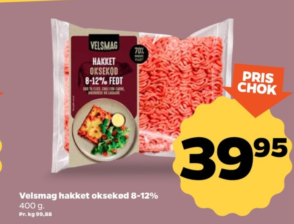 Velsmag, Hakket oksekød 8-12%