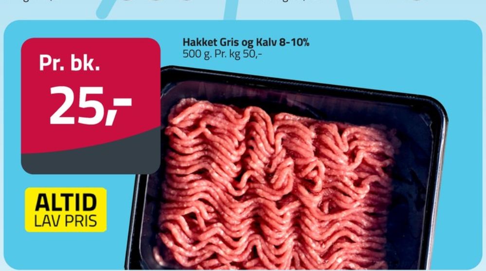 Hakket kalv og grisekød 8-10%