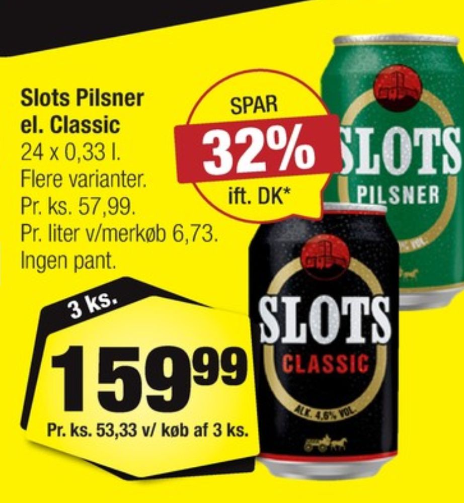 Slots Classic, Øl 24 pk.