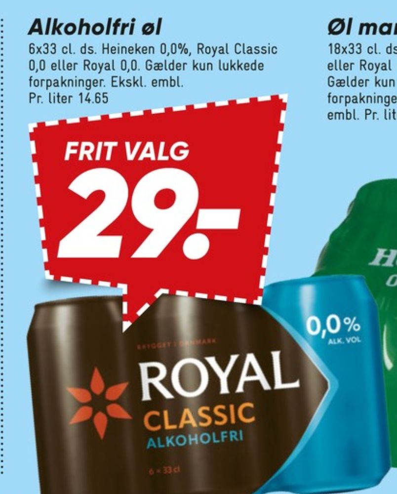 Heineken 0,0, Øl - Alkoholfri 6 pk.