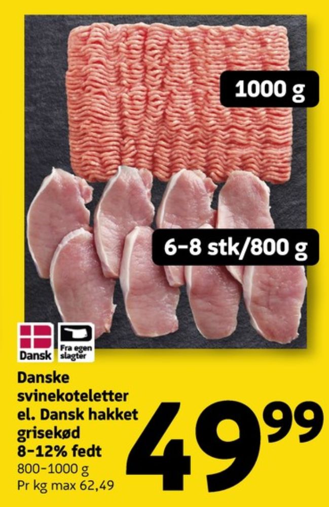 Hakket grisekød 8-12%