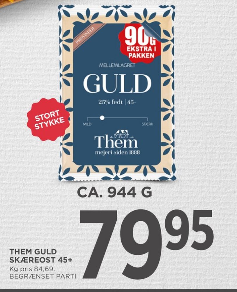 Them Ost, Skæreost Guld Mellemlagret 45+
