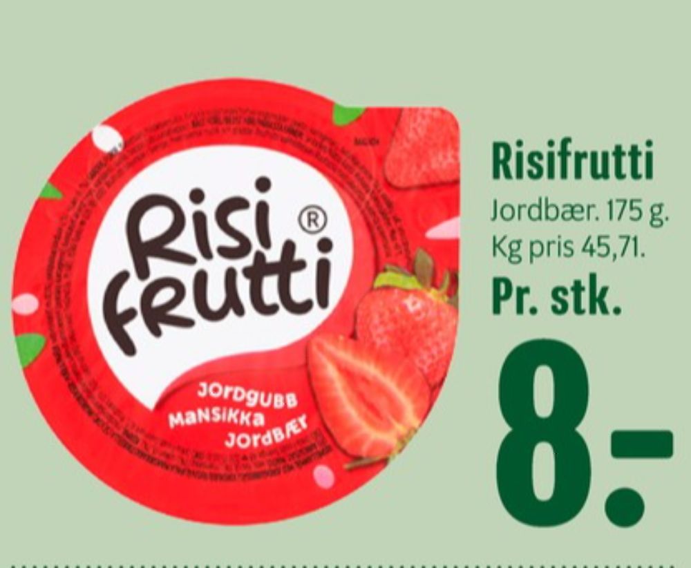 RisiFrutti, Risdessert Jordbær