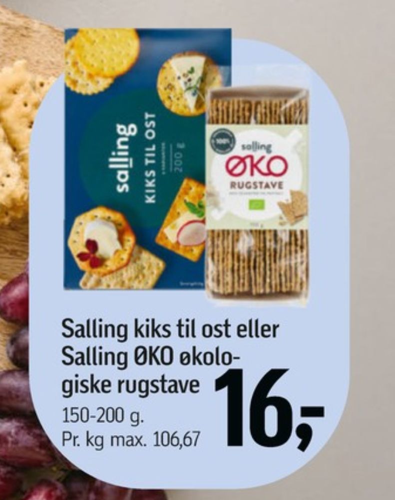 Salling ØKO, Rugstave med Sesamfrø og Havsalt