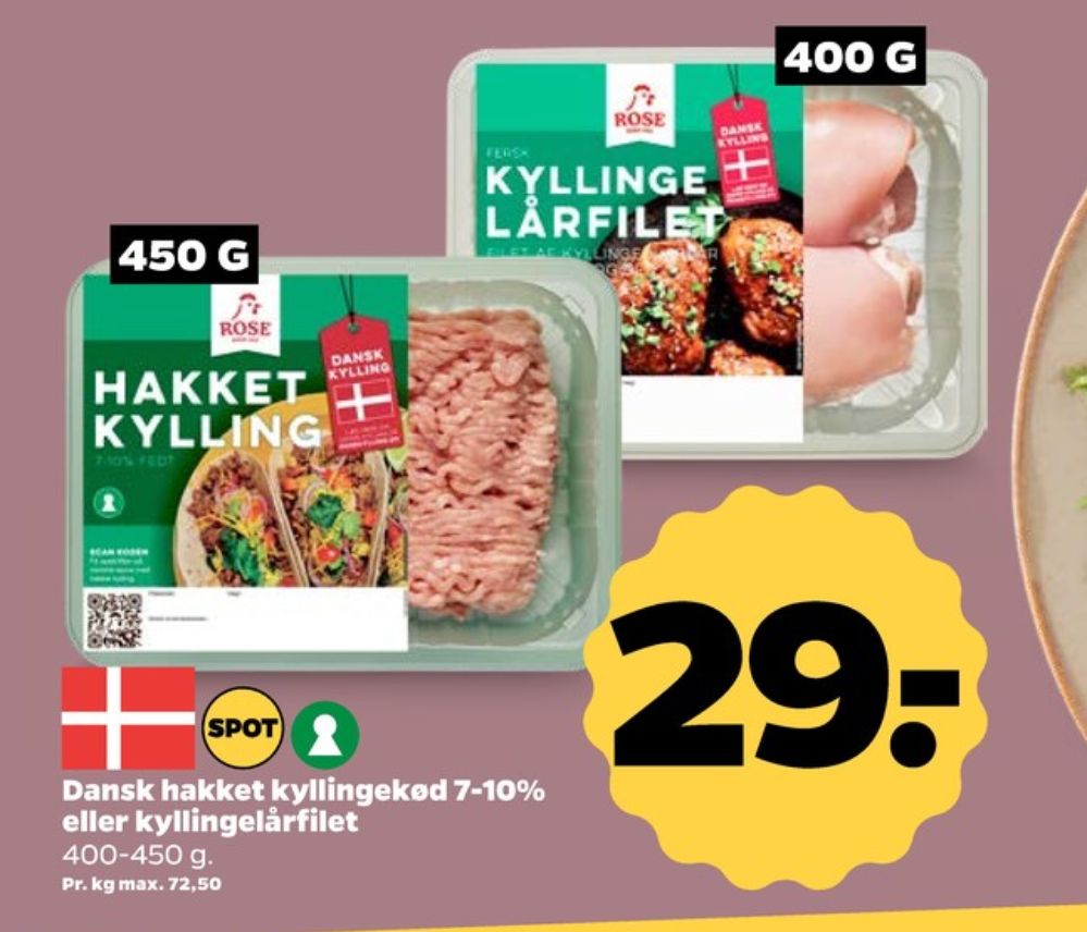Rose, Hakket kylling 7-10%