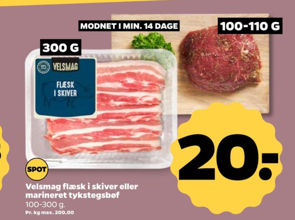 Velsmag, Flæsk i skiver