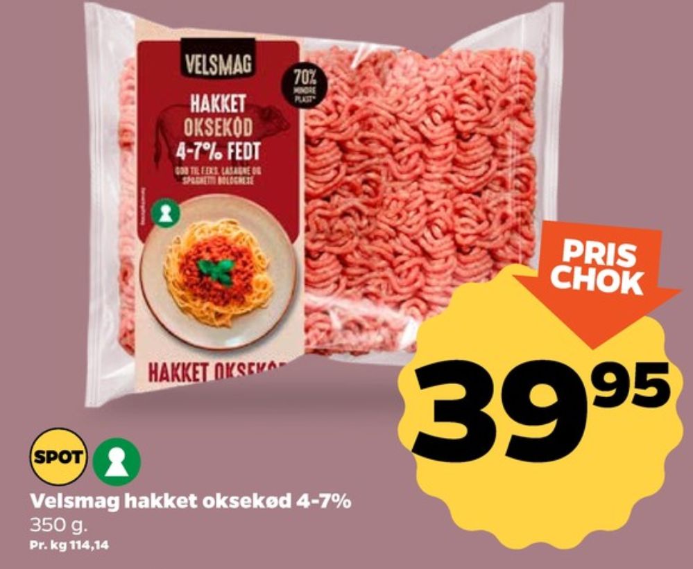 Velsmag, Hakket oksekød 4-7%