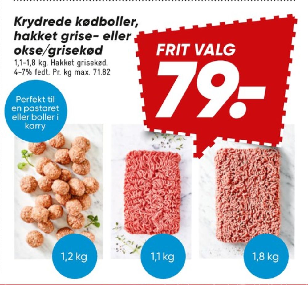 Hakket grise og oksekød 4-7%