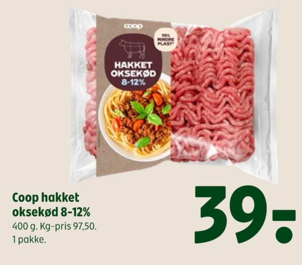 Coop, Hakket oksekød 8-12%