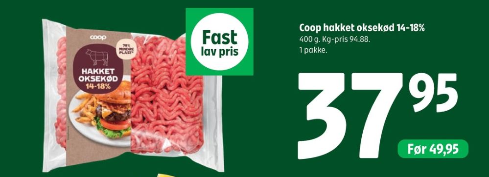 Coop, Hakket oksekød 14-18%