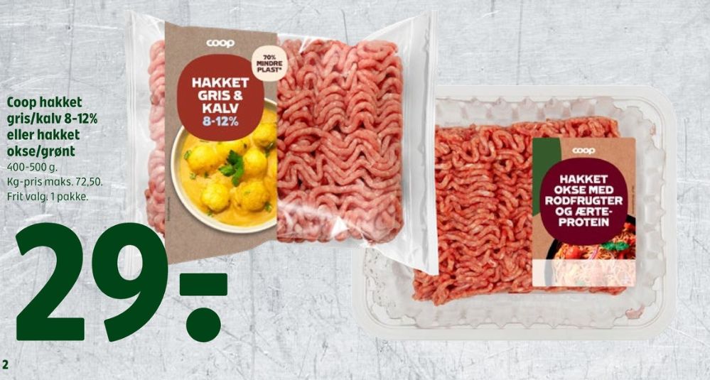 Coop, Hakket oksekød med rodfrugter & ærteprotein
