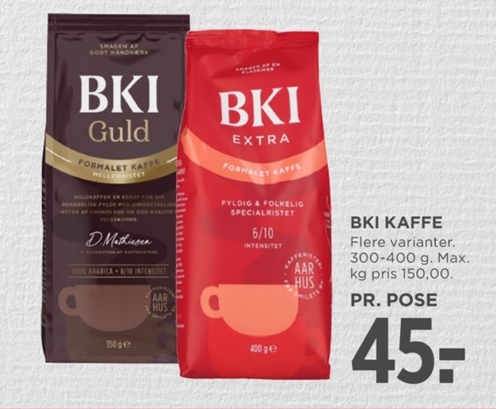 BKI Extra Specialristet, Kaffe Formalet