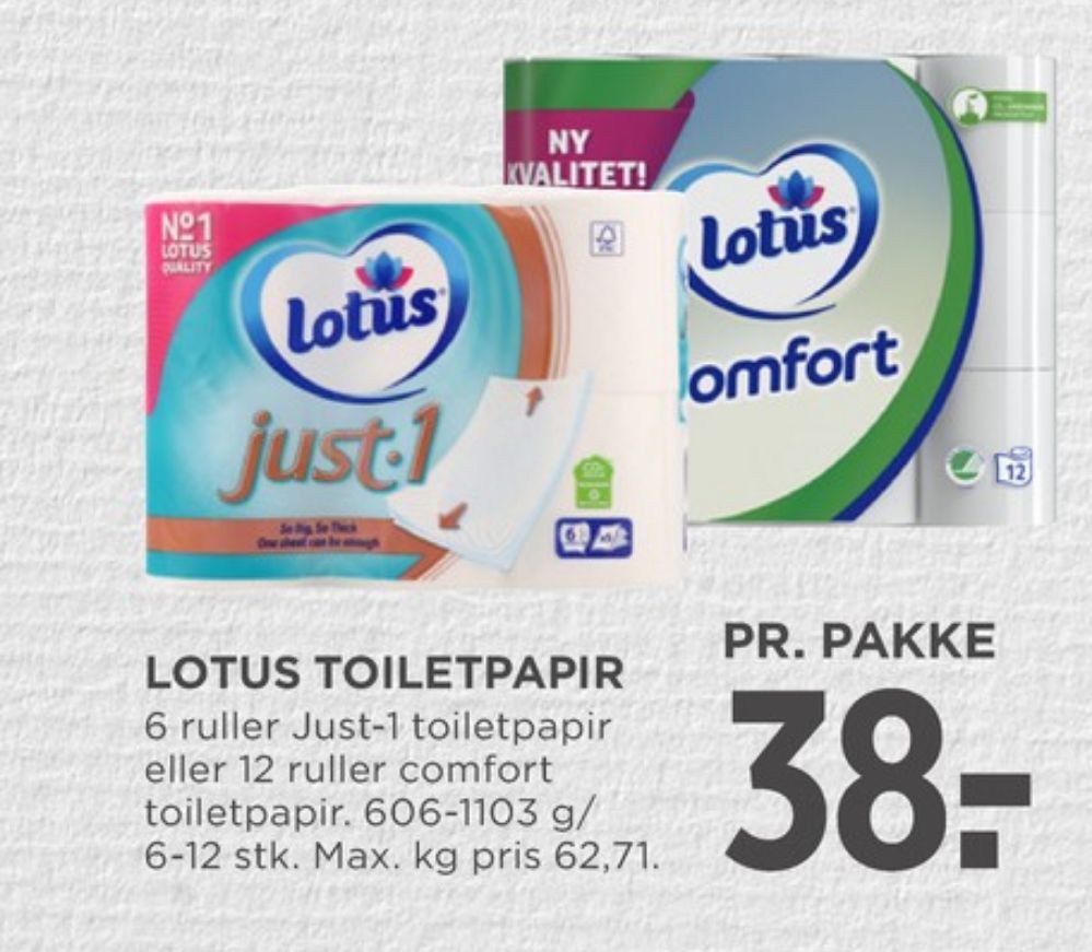 Lotus Comfort, Toiletpapir