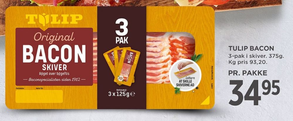 Tulip, Baconskiver 3 pk