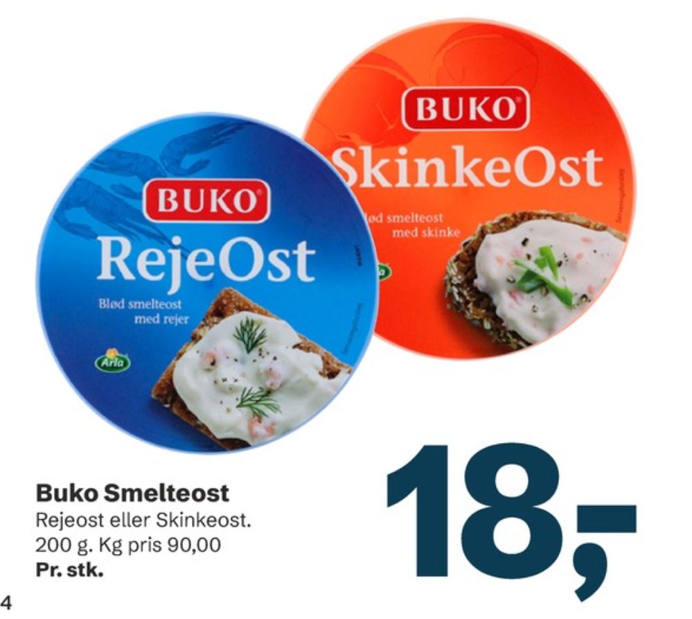 Buko Smelte, Smøreost Skinkeost
